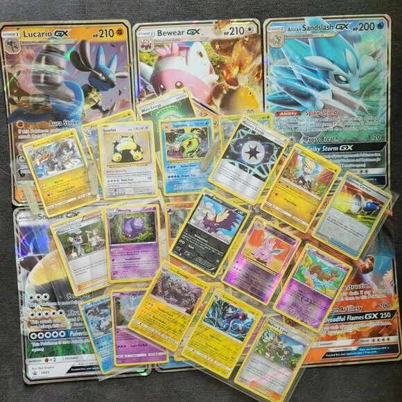 Pokemon Other - Pokemon Card Lot Holo Large and Regular Sized Cards lot of 34
